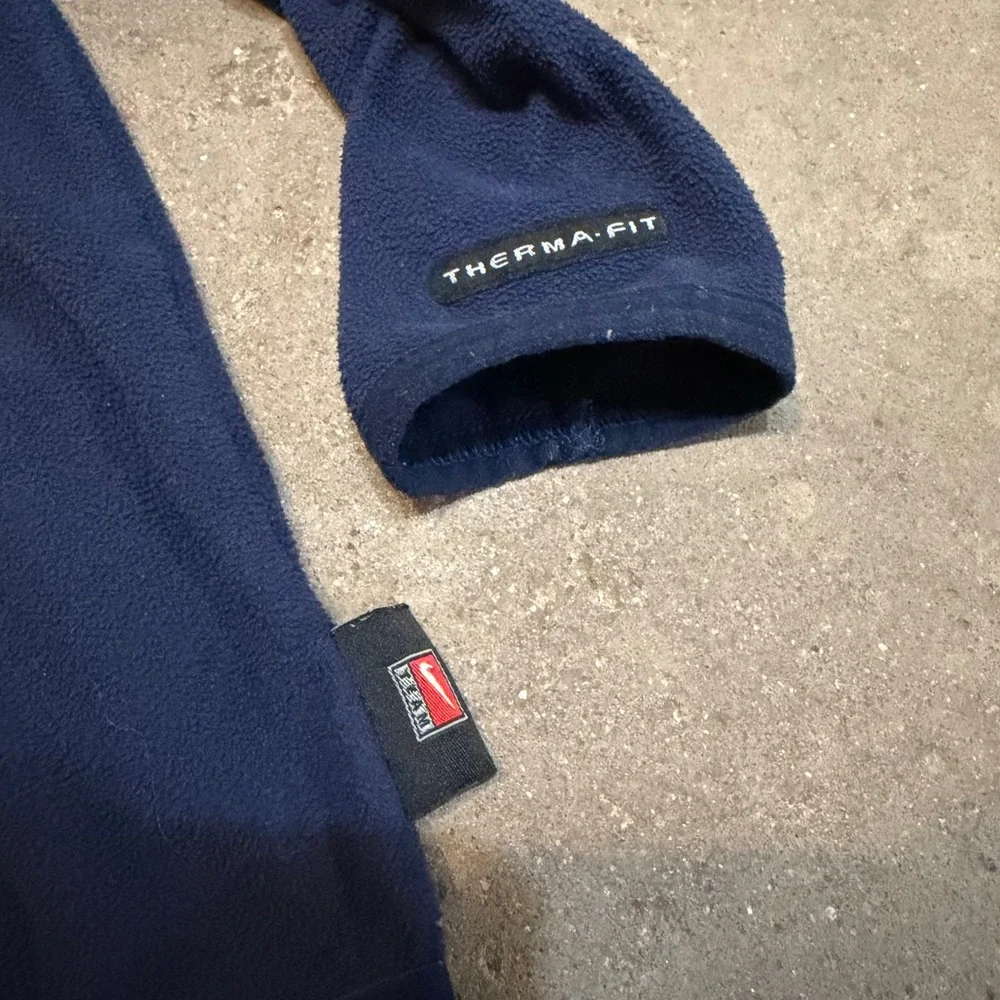 Nike Team Michigan Pullover Mens Small Navy Blue Yellow Therma-FIT Fleece